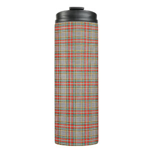 Schotse tartan: rood-groen-geel patroon. thermosbeker