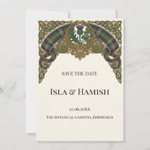 Schotse Tartan Save the Date Kaart