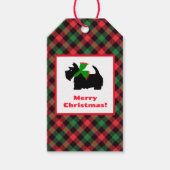 Schotse Tartan Schotse Hond Prettig Kerstfeest Cadeaulabel (Voorkant)