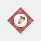 Schotse Tartan |Thistle Baby shower gepersonalisee Servetten (Hoek)