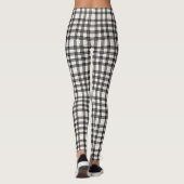 Schotse tartan wit en zwart plaid leggings (Achterkant)
