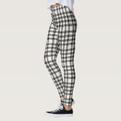Schotse tartan wit en zwart plaid leggings (Links)