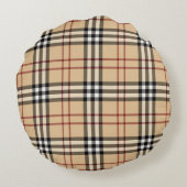 Schotse tartanpatroon rond kussen (Achterkant)