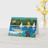 Schotse Terriër 12 - Zeilboten Kaart (Gele Bloem)