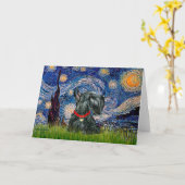 Schotse Terrier 12c -Starnacht Kaart (Gele Bloem)
