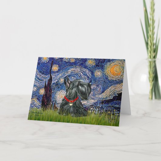 Schotse Terrier 12c -Starnacht Kaart (Voorkant)