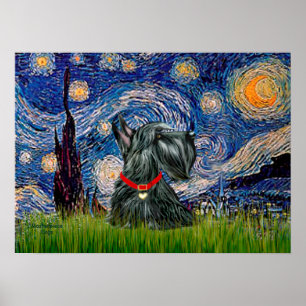Schotse Terrier 12c -Starnacht Poster