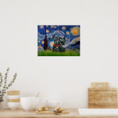 Schotse Terrier 12c -Starnacht Poster (Keuken)