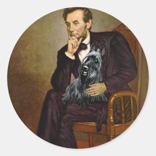 Schotse terriër 3 - Lincoln Ronde Sticker (Voorkant)