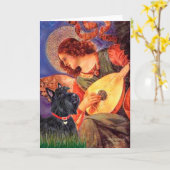 Schotse Terriër 6 - Mandolin Angel Kaart (Gele Bloem)