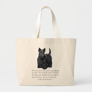 Schotse Terriër Aandenken - REUZE Hond Grote Tote Bag