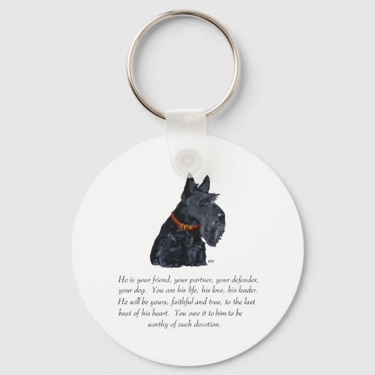 Schotse Terrier Aandenken Sleutelhanger (Voorkant)
