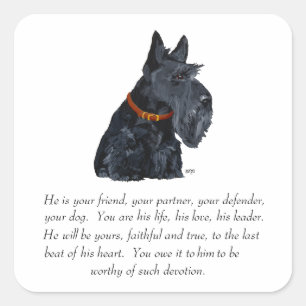 Schotse Terrier Aandenken Vierkante Sticker