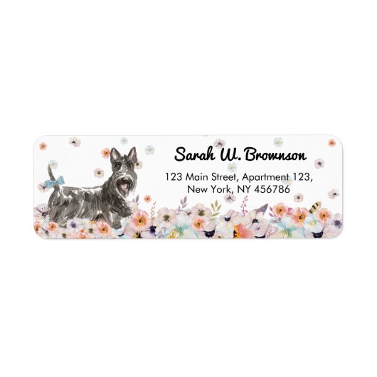 Schotse Terrier Abeerdenie Hond Etiket (Voorkant)