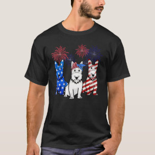 Schotse Terrier American Flag op 4 juli T-shirt