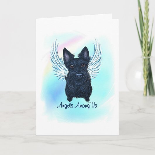 Schotse Terriër Angel Dog Pet Loss Sympathy Card Bedankkaart (Voorkant)