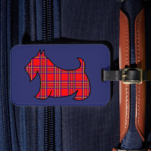 Schotse Terrier Bagage Label Plaid