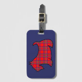 Schotse Terrier Bagage Label Plaid (Voorkant (verticaal))