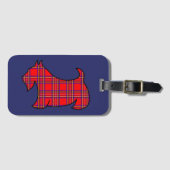 Schotse Terrier Bagage Label Plaid (Voorkant (horizontaal))