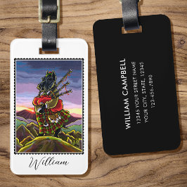 Schotse Terriër Bagpipes Kilt Dog Custom Bagagelabel