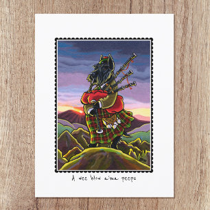 Schotse Terriër Bagpipes Kilt Dog Custom Briefkaart