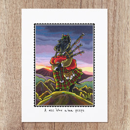 Schotse Terriër Bagpipes Kilt Dog Custom Briefkaart