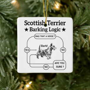 Schotse Terrier Barking Logica Grappige Hond Sarca Keramisch Ornament