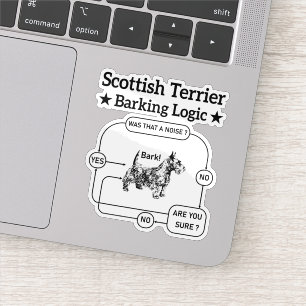 Schotse Terrier Barking Logica Grappige Hond Sarca Sticker