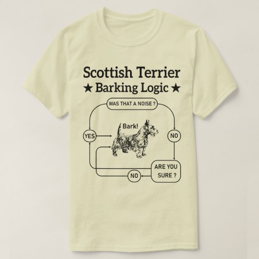 Schotse Terrier Barking Logica Grappige Hond Sarca T-shirt (Design voorkant)