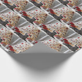 Schotse Terriër bij kerstboom Cadeaupapier (Hoek)