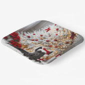 Schotse Terriër bij kerstboom Papieren Bordje (Gebogen)