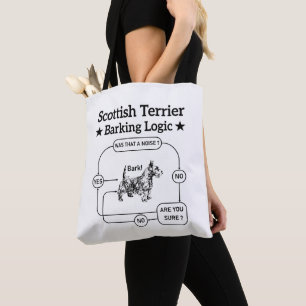 Schotse Terrier Blaaslogica Funny Hond Sarcasme Tote Bag