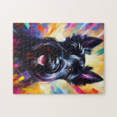 Schotse Terrier Black Dog Acryl Print Hondenliefhe Legpuzzel (Horizontaal)