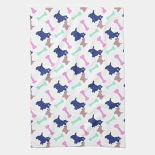 Schotse Terriër Botten kiezen voor kleur Dog Towel Theedoek