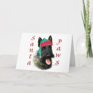 Schotse Terriër (brindle) Santa Paws Feestdagen Kaart