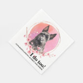 Schotse Terriër bruiloft servetten met honden Foto (Hoek)