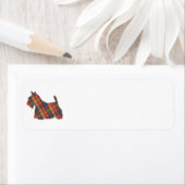 Schotse Terrier Buchanan Tartan Etiket (Insitu)