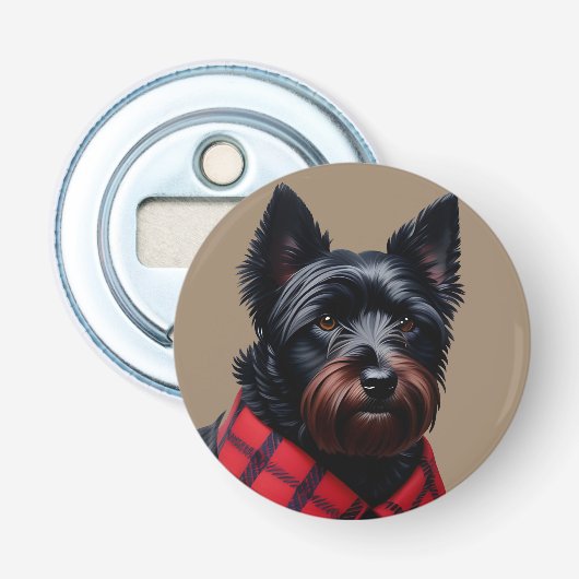 Schotse Terrier Button Flesopener (Voorkant)