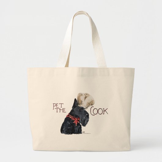 Schotse Terrier Chef Grote Tote Bag (Voorkant)