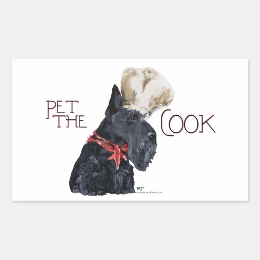 Schotse Terrier Chef Rechthoekige Sticker (Voorkant)