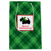 Schotse Terriër Christmas Green Plaid Medium Cadeauzakje (Voorkant)