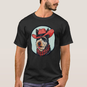 Schotse Terrier Cowboy Grappige Hond Wilde Westen T-shirt