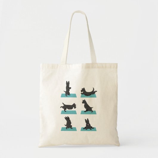 Schotse terriër doet yoga Canvas tas (Voorkant)
