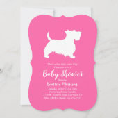Schotse Terrier Dog Baby shower Roze Meisje Kaart (Voorkant)
