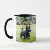 Schotse Terrier Dogs Waterverf Scotties Mok (Links)