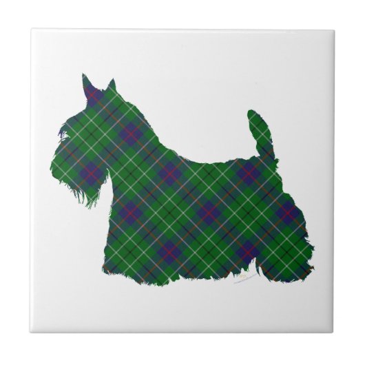Schotse Terrier Duncan Tartan Tegeltje (Voorkant)