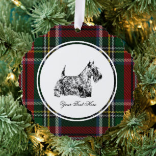 Schotse Terrier en Blackwatch Personaliseer Ornament Kaart