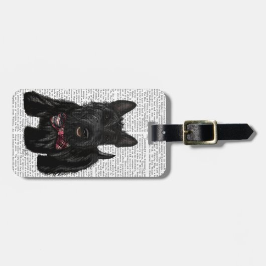 Schotse Terrier en Bow Bagagelabel (Voorkant horizontaal)