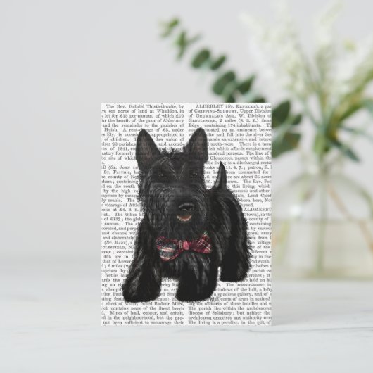 Schotse Terrier en Bow Briefkaart (Staand voorkant)