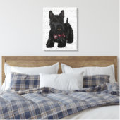 Schotse Terrier en Bow Canvas Afdruk (Insitu (Slaapkamer))